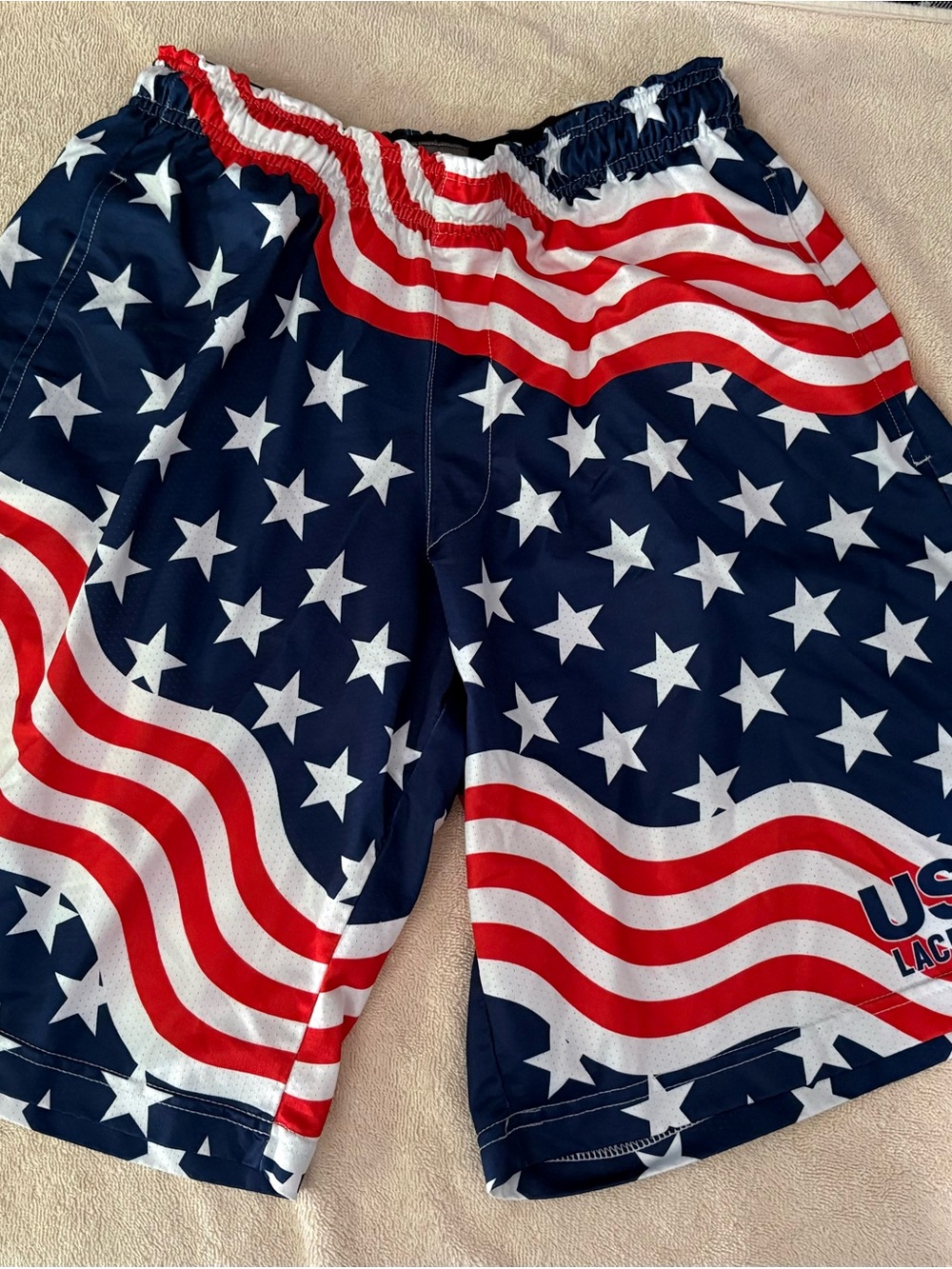 USA Flag Athletic Shorts for Men - Red, White & Blue